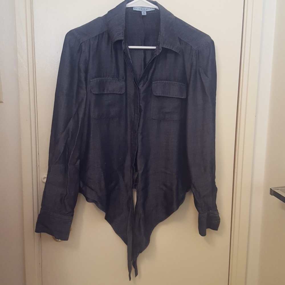 Tie front button down
